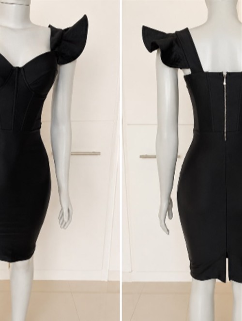 Vestido Preto com Babados — Vestidos & Festa