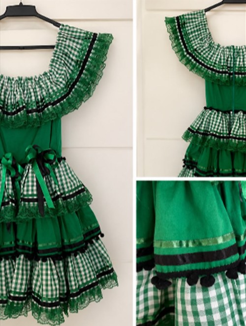 Vestido Verde Xadrez — Vestidos & Festa