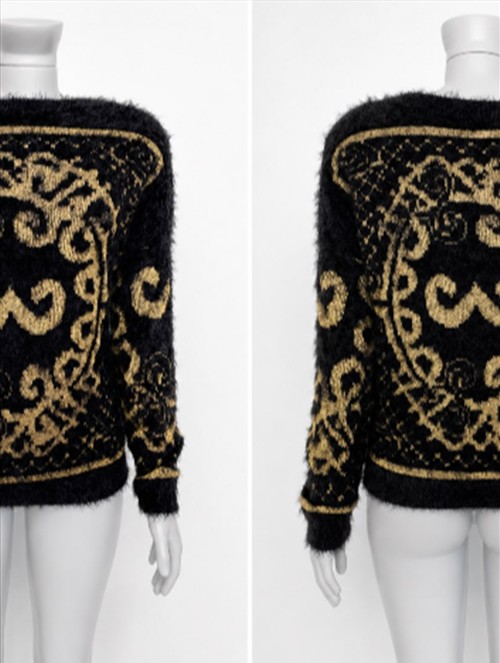 Suéter Preto e Dourado — Blusas & Casacos