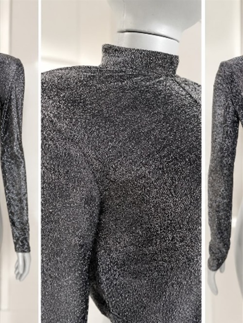 Blusa Lurex Gola Alta — Blusas & Casacos