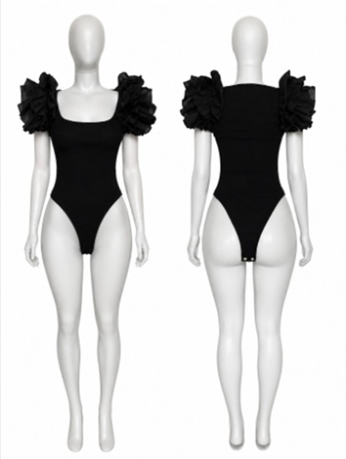 Body Preto com Babados — Lingerie